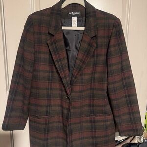 Women’s Sag Harbor Dark Plaid Blazer
